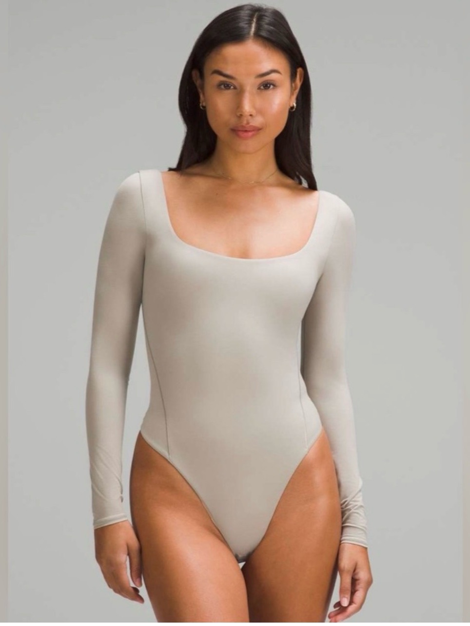 Lululemon Wundermost Ultra-Soft Nulu Square-Neck Long-Sleeve Bodysuit - Size Xs